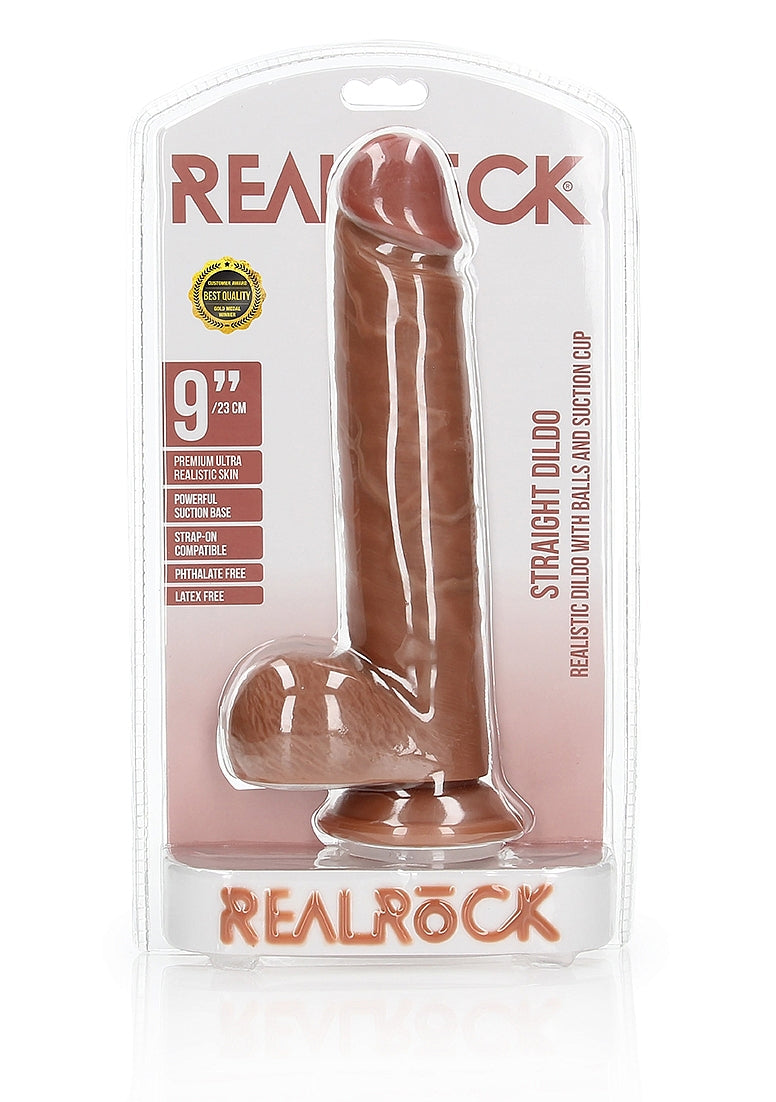 RealRock Straight with Balls - Tan 9"