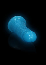 RealRock Glow In The Dark Dildo - Blue 6"