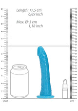 RealRock Glow In The Dark Dildo - Blue 6"