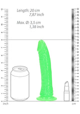 RealRock Glow In The Dark Dildo - Green 7"