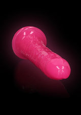 RealRock Glow In The Dark Dildo - Pink 8"