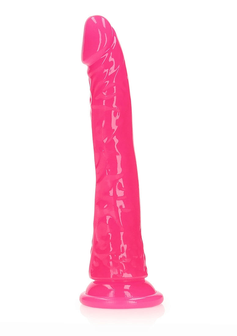 RealRock Glow In The Dark Dildo - Pink 8"