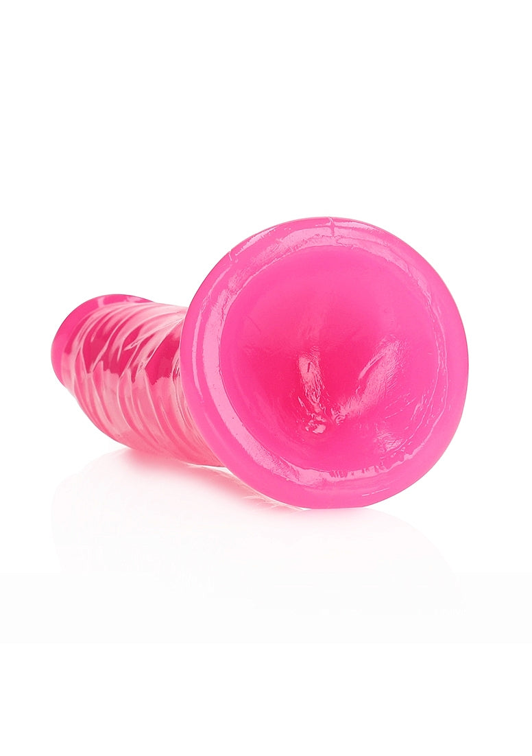 RealRock Glow In The Dark Dildo - Pink 8"