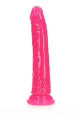 RealRock Glow In The Dark Dildo - Pink 8"