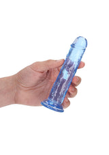 RealRock Straight Dildo - Blue 6"