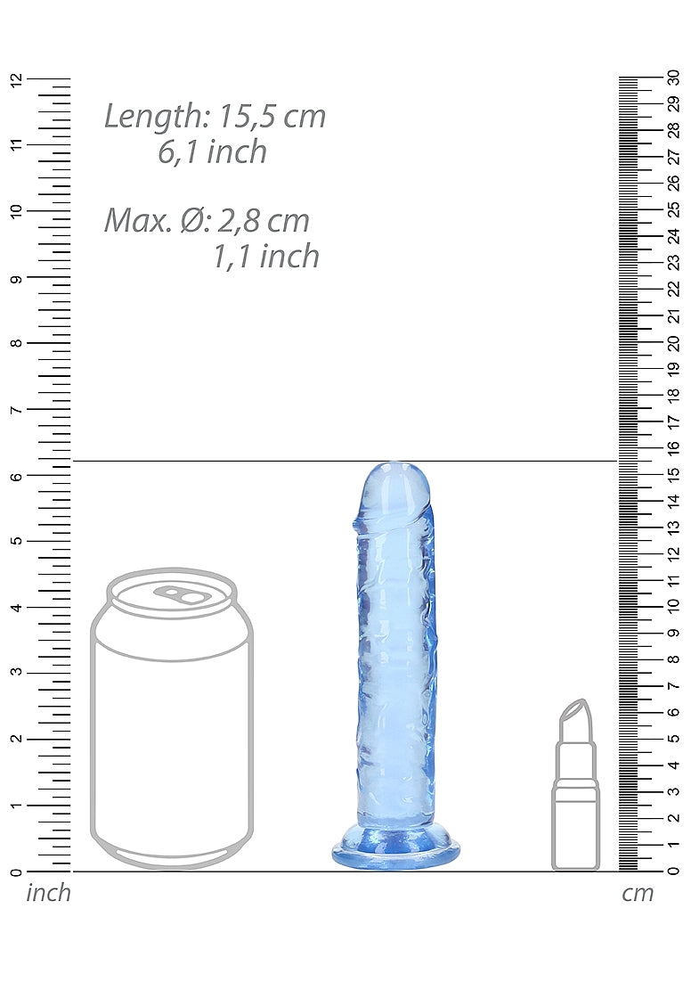 RealRock Straight Dildo - Blue 6"