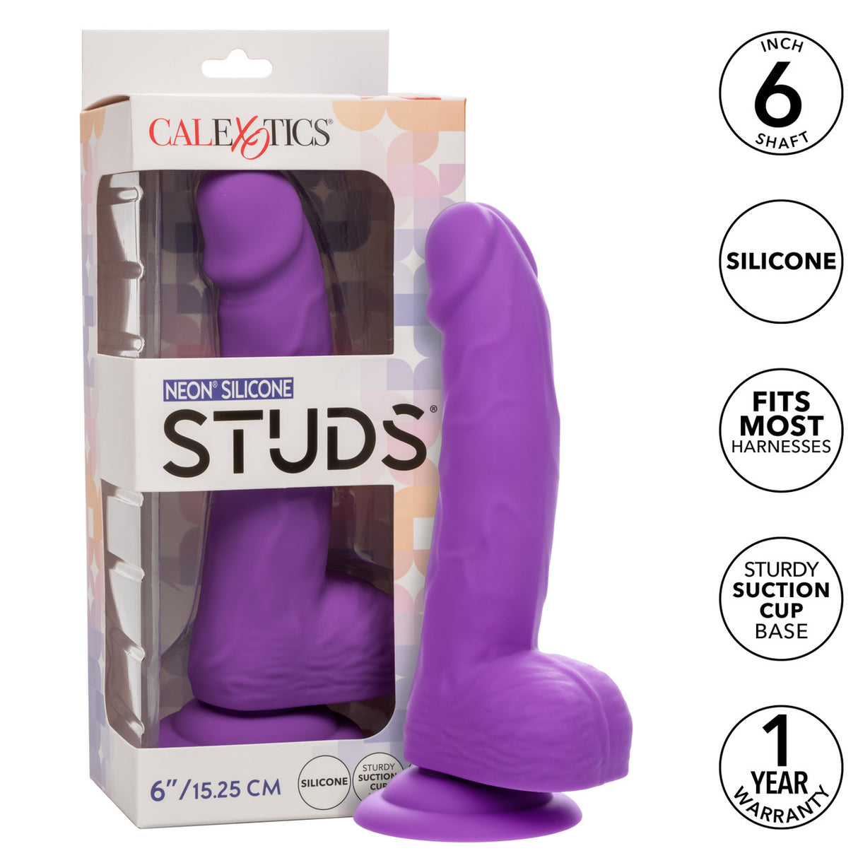 STUDS Neon Silicone 6" - Purple