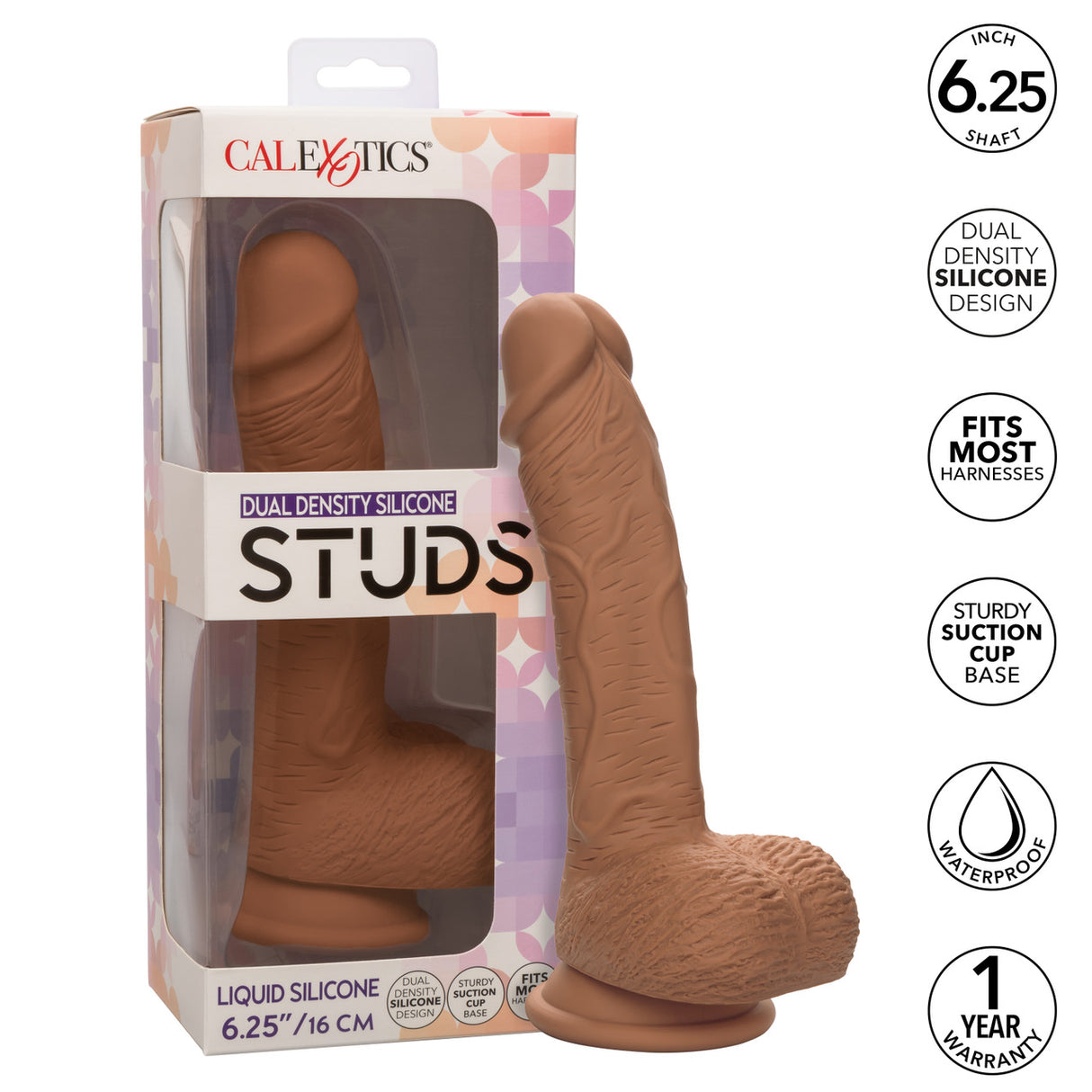 Silicone Stud Dual Density - Brown 6.25"
