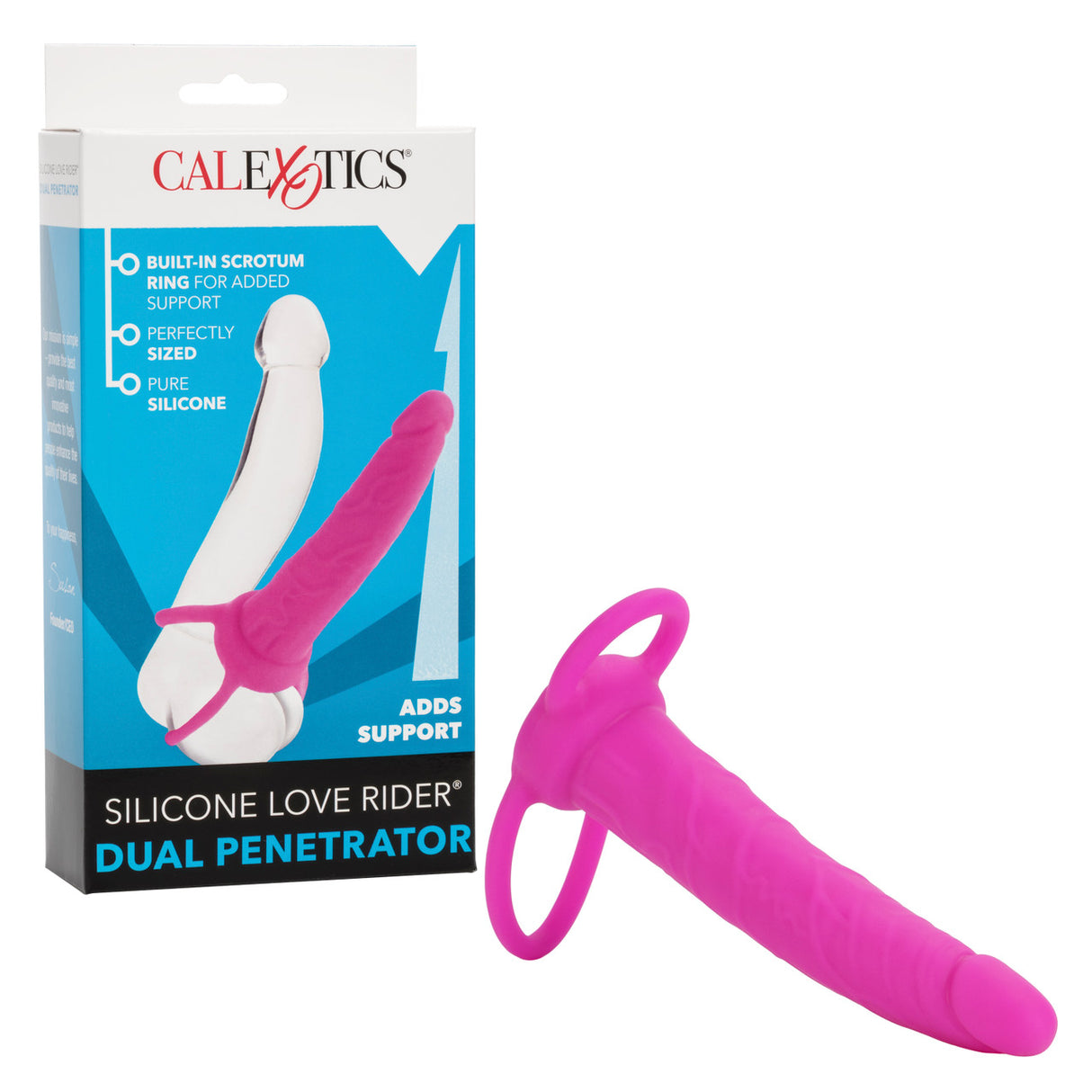 Silicone Love Rider Dual Penetrator Pink