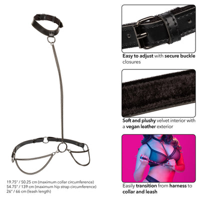 EUPHORIA Chain Halter/Collar and Leash Plus Size