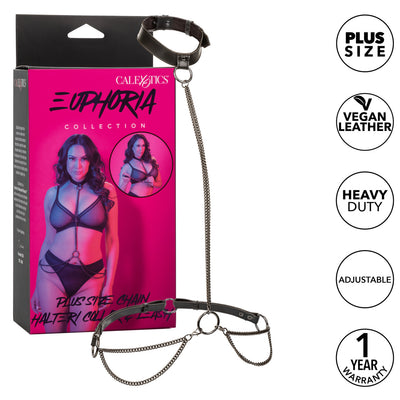EUPHORIA Chain Halter/Collar and Leash Plus Size