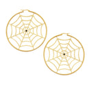 Earring: Spiderweb Hoops-Gold