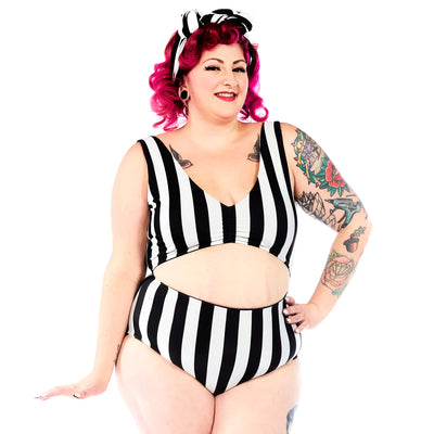 Swim: Stripe Monokini XXL