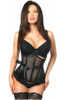 Fishnet and Faux Leather Underbust Corset 2X