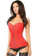 Red Brocade Boned Corset Small