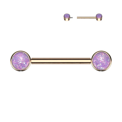 Nipple: Titanium Purple Opal-Rose Gold