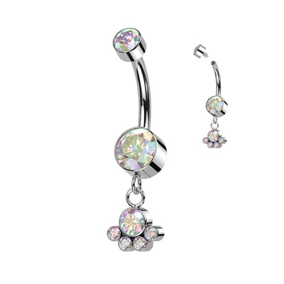 Belly Ring: Titanium Cluster-Aurora