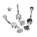 Belly Ring: Titanium Cluster-Aurora