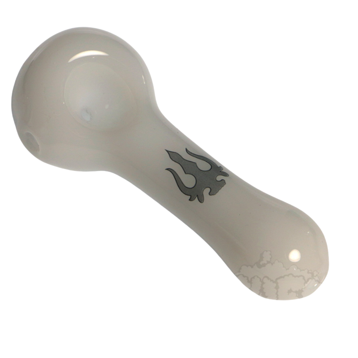 Hydros: 4" Glass Hand Pipe (White)