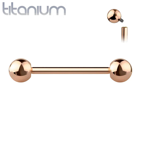 Tongue: Titanium Straight Barbell Rose Gold