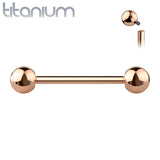 Tongue: Titanium Straight Barbell Rose Gold