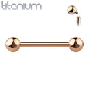 Tongue: Titanium Straight Barbell Rose Gold