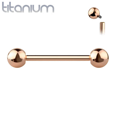 Tongue: Titanium Straight Barbell Rose Gold