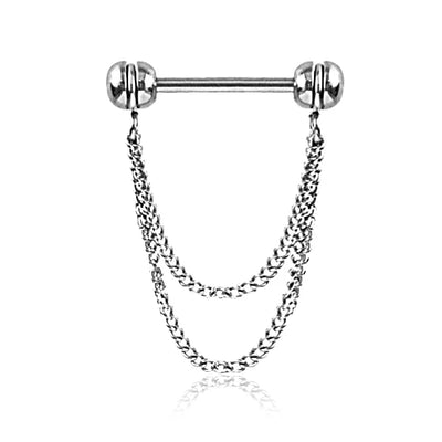 Nipple: Surgical Steel Double Chain Dangle