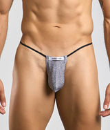 Justin & Simon Classic G-String- Lurex Grey