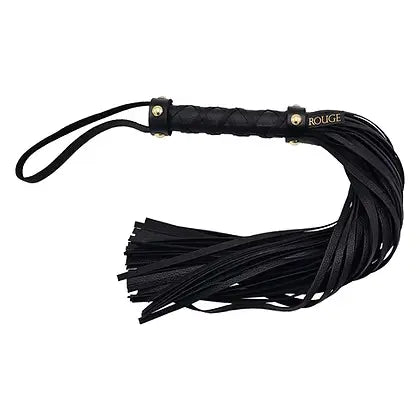 Rouge Leather Studded Flogger w/Gold Accent