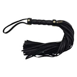 Rouge Leather Studded Flogger w/Gold Accent