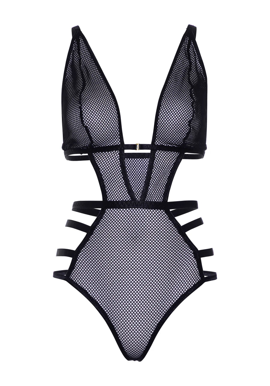 Fishnet Strappy G String Teddy