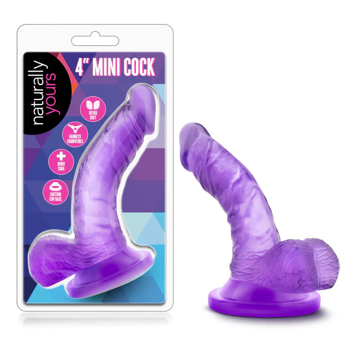 Naturally Yours 4" Mini Cock - Purple
