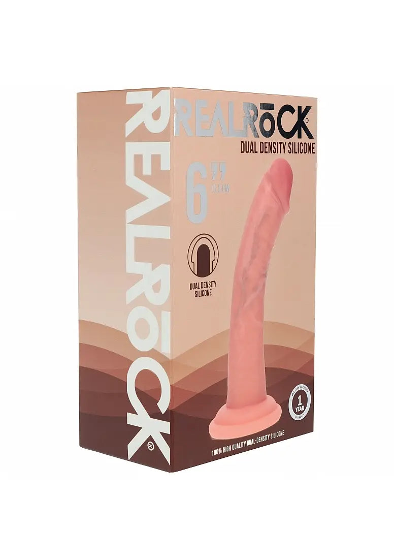 RealRock Dual Density Curved Dong - 6" White