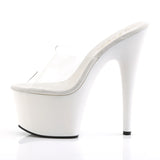 Shoes: 7" Adore White/Clear Slide