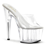 Shoes: 7" Peep Toe Slide- Clear