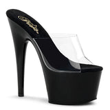 Shoes: 7" Adore Black/Clear Slide