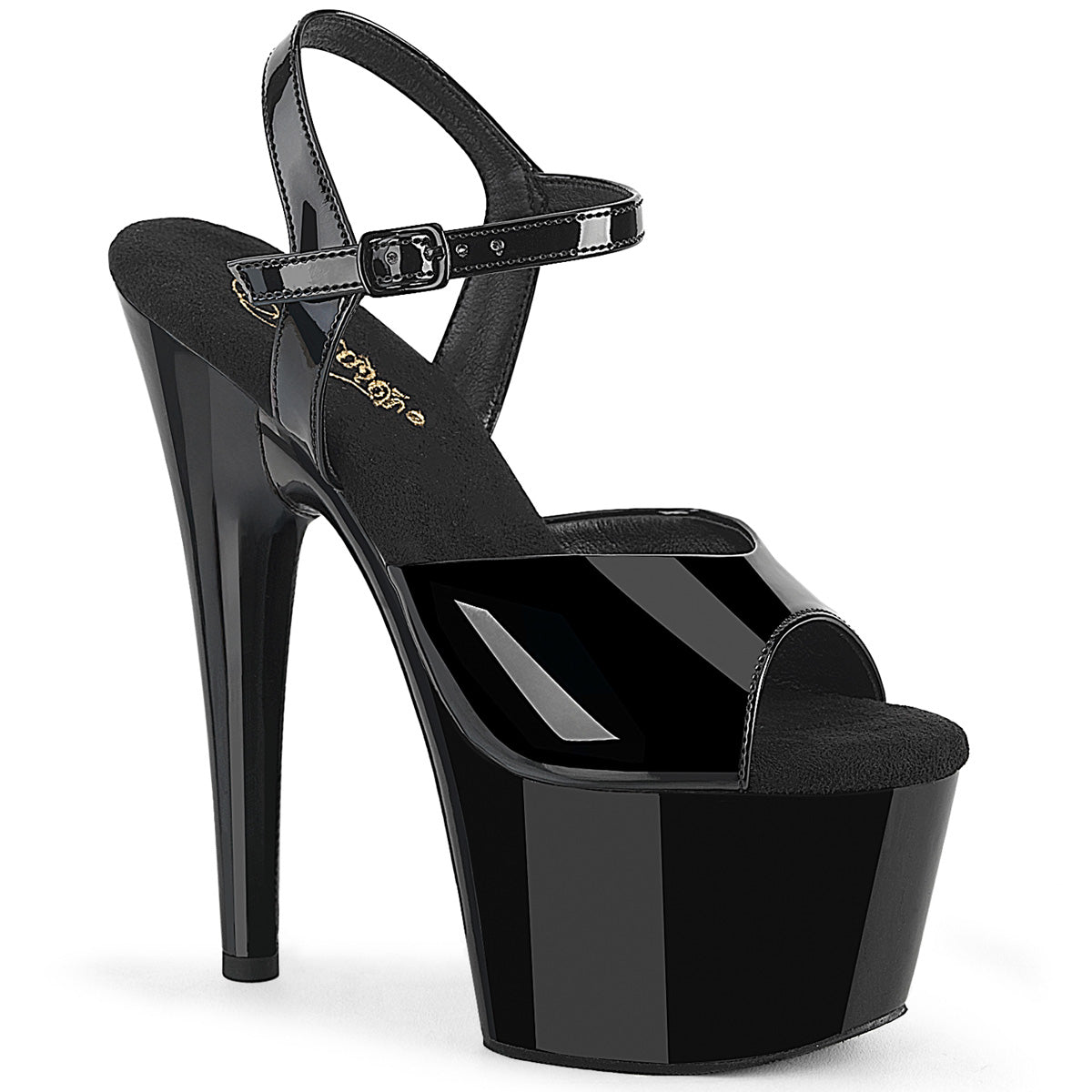 Shoe: 7" Ankle Strap - Black Patent