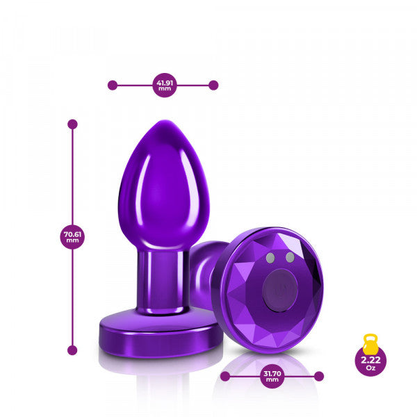 Cheeky Charms RC Vibrating Plug-Purple Small