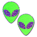 Pasties: Alien Glow-In-The-Dark with Glittering Purple Eyes