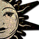 Pasties: Sunburst Sun & Moon Faces on Gold Glitter