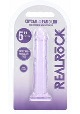 RealRock Crystal Clear 5" Dildo - Purple