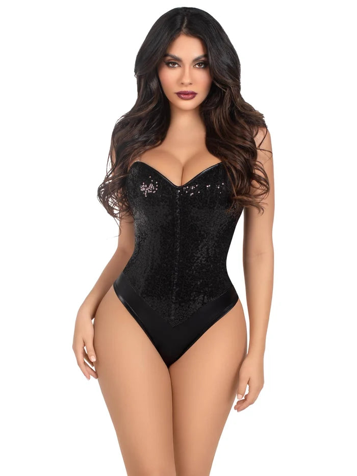 Sequin Boned Bodysuit
