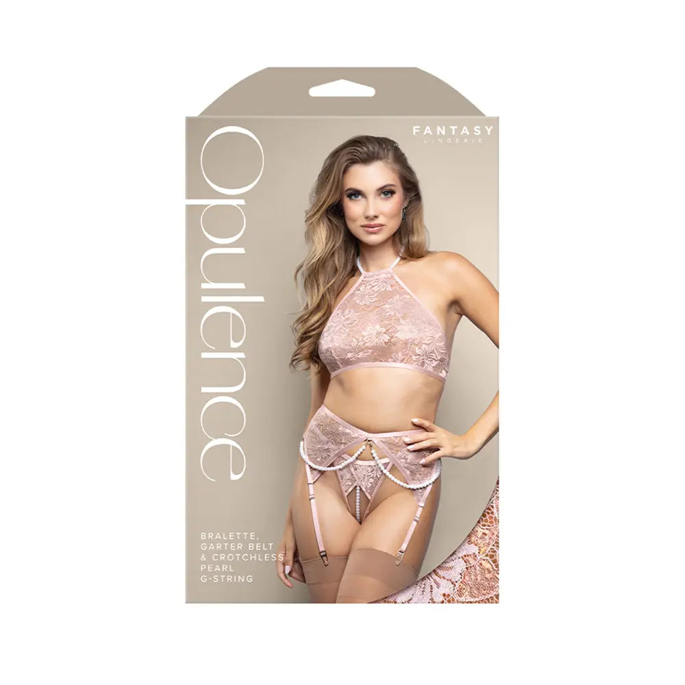 Opulence Bralette, Garter & Pearl G-String