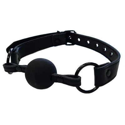 Rouge Leather Ball Gag-Black