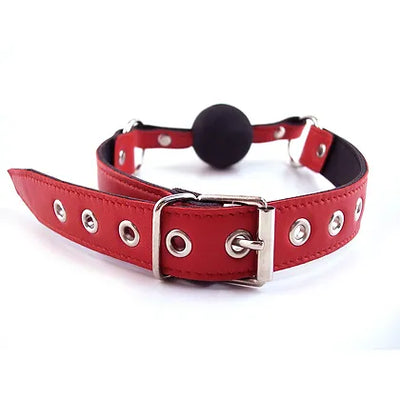 Rouge Leather Ball Gag-Red