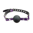 Rouge Leather Ball Gag-Purple
