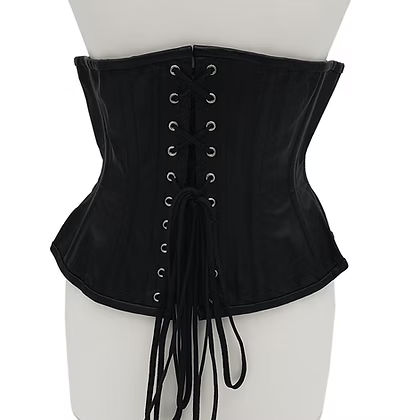 Rouge Leather Corset-Black