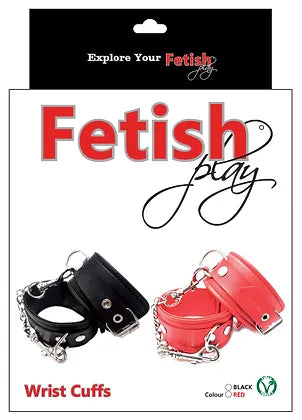 Fetish Play Leather Cuffs-Red