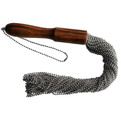Rouge Beaded Metal Flogger-Silver